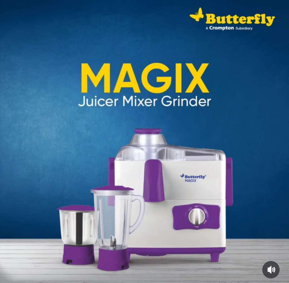 Butterfly Magix 500 W Juicer Mixer Grinder (Magix Juicer | 2 Jars |