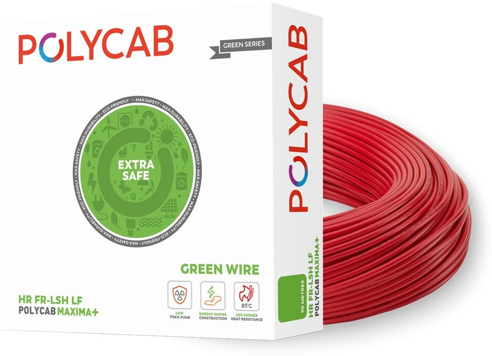 Maxima plus 90m, 1sqmm Eco-Friendly Greenwire PVC Insulated Copper Cable for Domestic & Industrial Connections Electric Wire