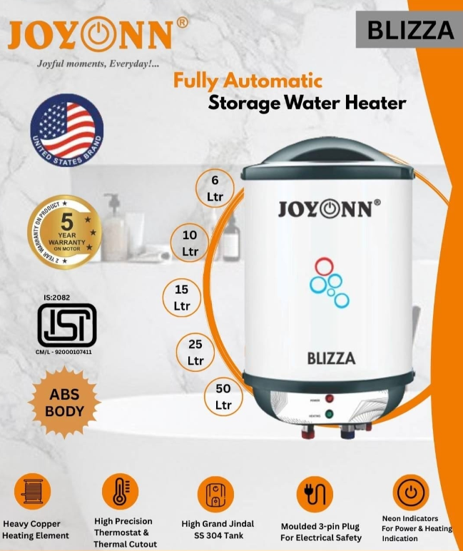 Joyonn Blizza Fully Automatic Storage Water Heater (15L, SS 304 Tank)
