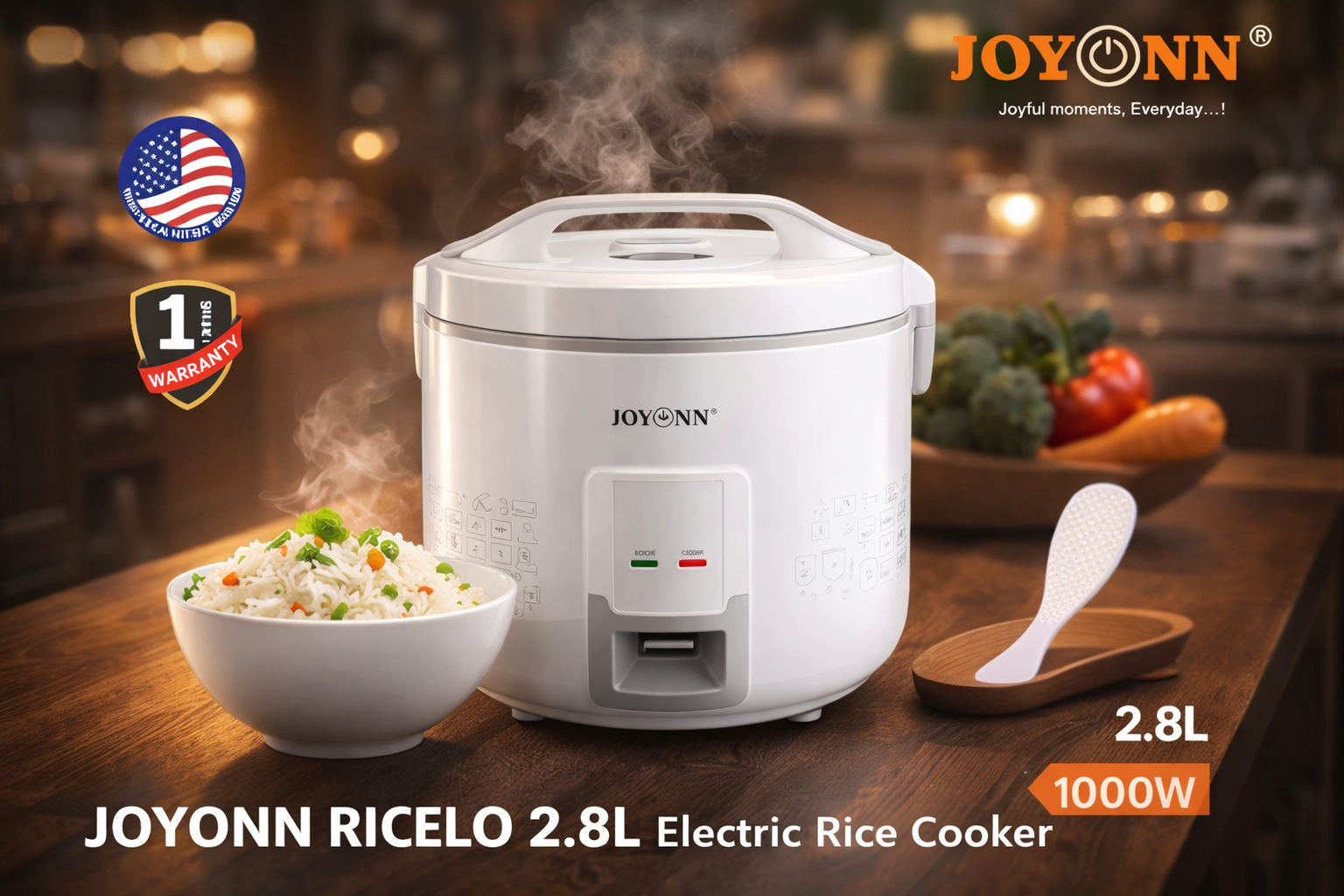 Joyonn Ricelo 2.8L Electric Rice Cooker (1000W, Automatic)