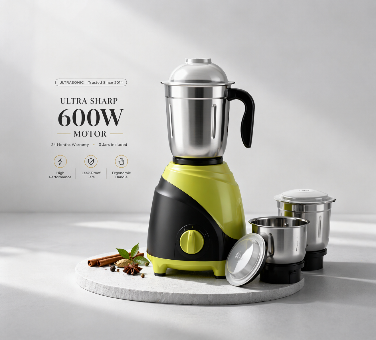 UltraSharp 600W Pro Mixer Grinder