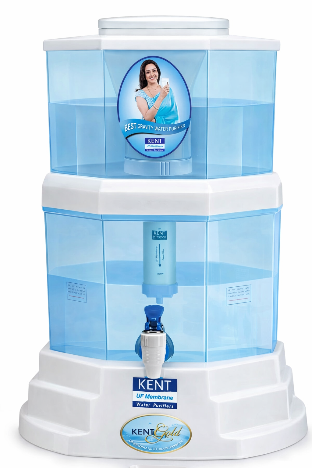 KENT Gold Gravity Water Purifier (Non-Electric, UF Membrane, 20L Storage)